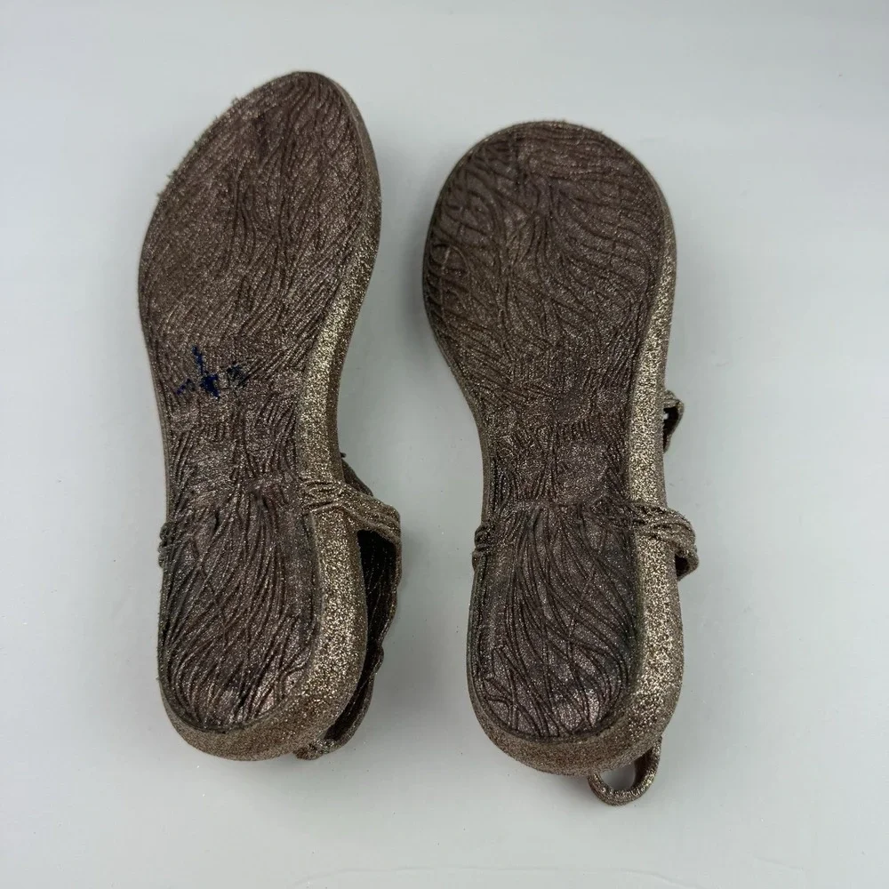 Melissa Campana Girls Size 4 Flow Sandal in rose‎ glitter